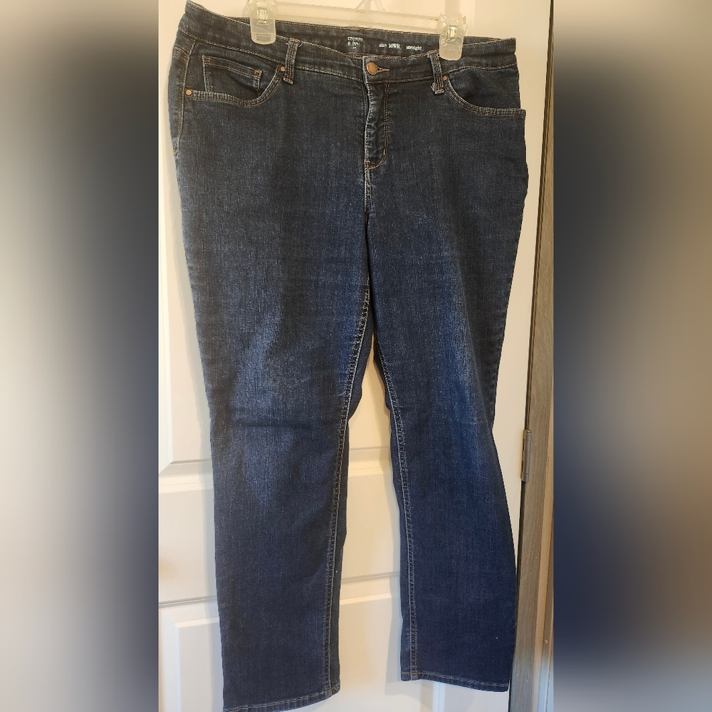 Crown & Ivy Dark Blue Straight Leg Jeans